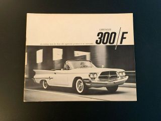 1960 Chrysler 300/f Sales Brochure Dealer Stamped Rare