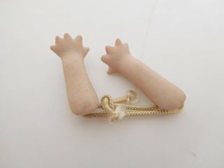 Antique Vintage Bisque Arms Hands For Small Kewpie Bisque Doll Rose O 