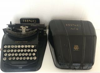 Rare Vintage Antique 1920’s Bing No.  2 Portable German Typewriter For Repair