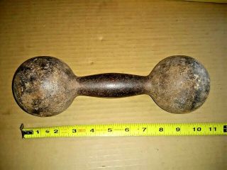 Early Vintage Cast Iron Dumbbell Round Globe 10 Pounds Rare Style