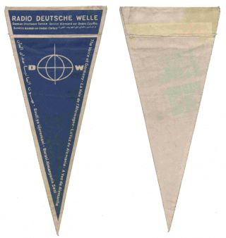 Vintage Qsl Pennant Radio Deutsche Welle Rare Variety Wimpel Fanion Banderin