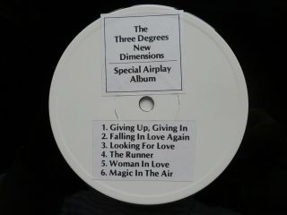The Three Degrees Dimensions - Rare 1 - Side Promo Ariola Lp (1978)