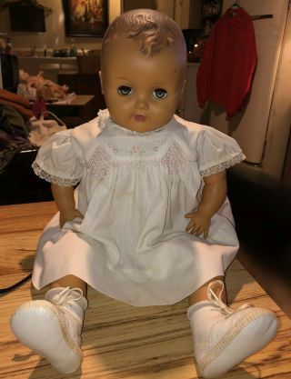 Vintage Vinyl Foam Filled Head,  Arms & Legs W/ Cloth Body Crying 21” Doll