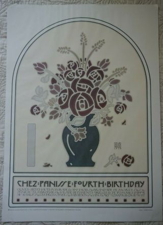 Rare Vintage David Lance Goines Poster - Chez Panisse 4th Birthday1935