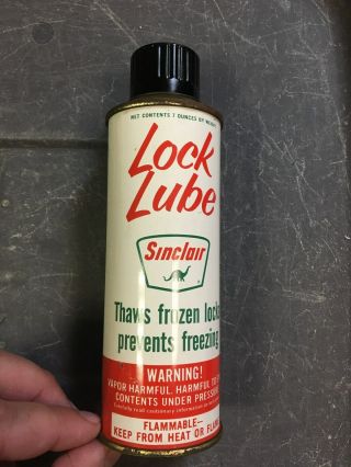 Vintage Sinclair Lock Lube Oil Can Rare