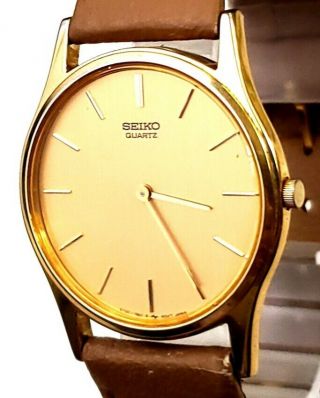 RARE,  UNIQUE Men ' s Vintage 1988 ' s Slim Watch SEIKO 5Y30 - 7A71 2