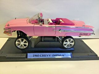 Rare 1:18 Motormax Hi - Riserz 1960 Chevy Impala Pink Donk Style.  Motor Max