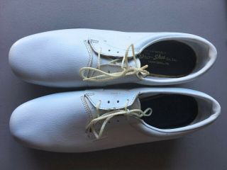 Vintage Rare 1960s Pro Shu White Leather With Metal Spikes Womans Size 9 M Golf