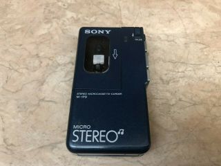 Rare Sony Micro Stereo M - 1pd Microcassette Recorder - Blue