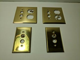 Solid Brass Push Button Light Switch Cover X4
