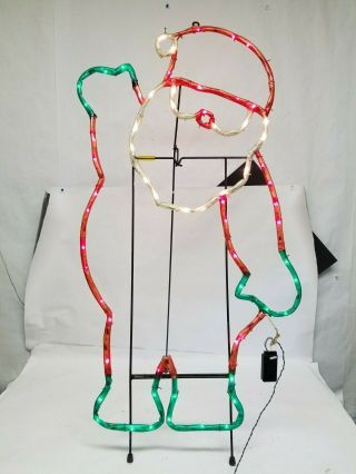 Rare Mr Christmas Silhouette Light Sculpture Santa Waving 51 " Huge S&h