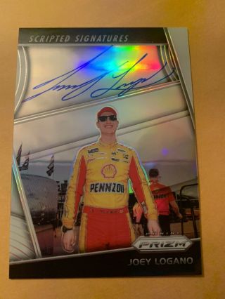 Rare 2018 Prizm Joey Logano White Prizm Autograph Auto Card Nascar Racing 4/5