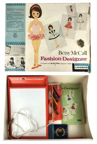 Vintage 1960’s 1961 Betsy Mccall Fashion Designer Set Electric Light Desk & More