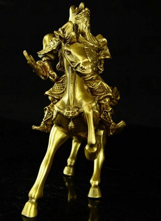 chinese folk myth brass Soldier General guan gong guan yu ride horse statue e02 3