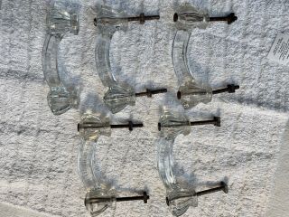 5 Antique Clear Glass Drawer Pulls Architectural Salvage Vtg Door Pulls Hardware