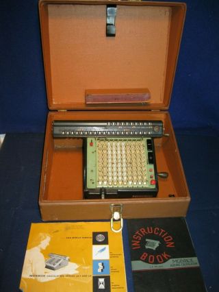 Vintage Monroe High Speed Adding Calculator No.  1 In Case W/key (no Cord)