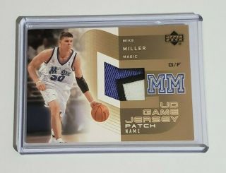 Mike Miller Patch Magic Gators 2002 - 03 Ud Game Jersey Nameplate Patch Rare