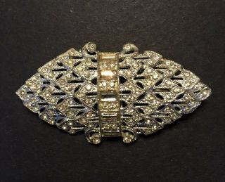 Vintage Nemo L N Rhinestones,  Silver Tone Brooch Pin Clip Id 1903