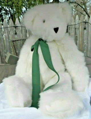 Large 1992 White Vermont Teddy Bear Co.  Jointed Teddy Bear