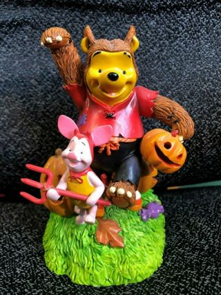 Rare Disney Winnie The Pooh And Piglet Light - Up Halloween Figurine