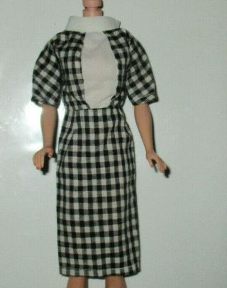 Vintage Tammy Peggy Barbie Clone Size " White & Black Checked Dress "