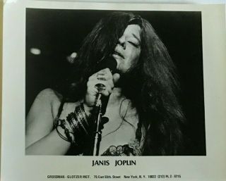 Very Rare Early Janis Joplin Publicity Management Co.  8x10 Photo