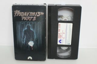 Friday The 13th Part 3 Vhs Jason Voorhees Rare Horror Cult Classic