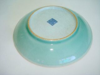 Antique Chinese Porcelain Celadon Saucer Dish Jiaqing Mark Fine Color