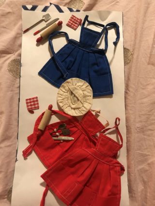 Vintage Barbie Q Outfit 972 With Blue Apron Pak 1959 - 1962