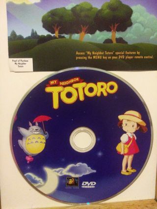My Neighbor Totoro (DVD,  2002) AUTHENTIC REGION 1/OOP/RARE/FOX VERSION/MINT DISC 3