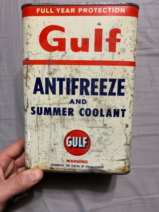 Vintage Early Rare Gulf Antifreeze Summer Coolant One Gallon Can