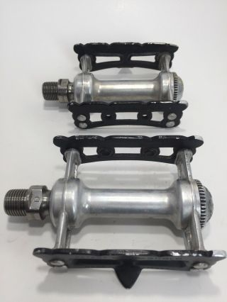 Rare Vintage Campagnolo Record Track Pedals Titanium Spindles Axles Italy