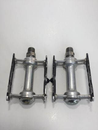 Rare Vintage Campagnolo Record Track Pedals Titanium Spindles Axles Italy 3