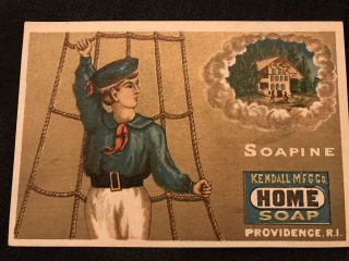 Antique Soapine Kendall Mfg Co Home Soap Providence Rhode Island Victorian Card