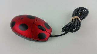 Logitech Mini Mouse M - Uv55a Ladybug Style Rare Htf