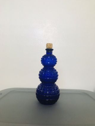 Rare Vintage Dark Blue Decor Bottle