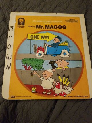 Videodisc Ced Columbia Puctures Cartoons Vol 1 Mr Magoo Rca Rare Htf Movie
