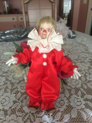 Small Cute Face Clown Porcelain Doll
