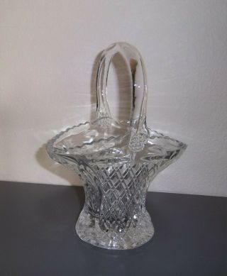 Vintage Princess House Glass Antique Crystal Basket With Handle 10” High