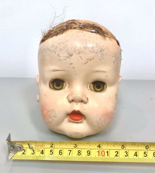 Xl Vintage Creepy Baby Doll Head Halloween Craft Open/close Eyes (ideal) 6.  5”