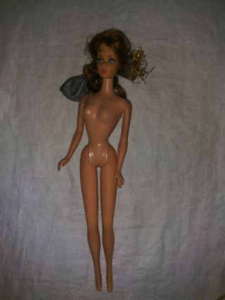 Vintage 1966 Mattel Twist N Turn Barbie Doll Bent Knees Brunette Blue Eyes