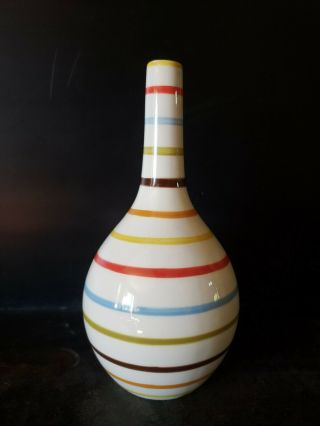 Jonathan Adler Multicolor Stripes Vase Italia Mid Century Modern 7 "