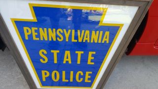 Rare Pa State Police Blue & Gold Keystone Vehicle Door Decal 1980 