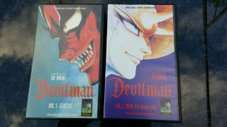 Devilman Vol.  1 & 2 Vhs Go Nagai Anime La Hero Rare Dark Image Entertainment