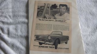 Vintage & Rare 1964 1965 Sunbeam Tiger Carroll Shelby Ad