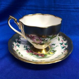 Vintage Queen Anne Fine Bone China Cup & Saucer Floral Fedden