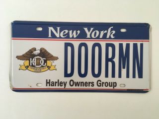 York License Plate Hog Harley Owners Group Rare Type Graphic Optional