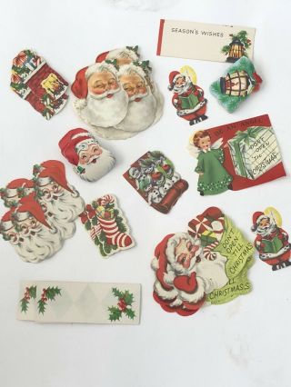 100,  Vintage Christmas Gummed Seals Santa Antique Variety Lick N Stick Stickers
