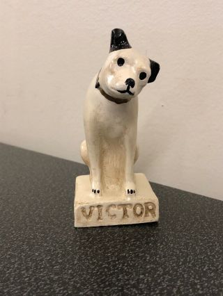 Rare Vintage Chalkware Rca Victor Nipper Dog Advertising Figurine