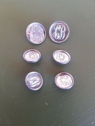 6 Rare Vintage Tiffany & Co.  Sterling Silver Buttons With Perfect Natural Patina
